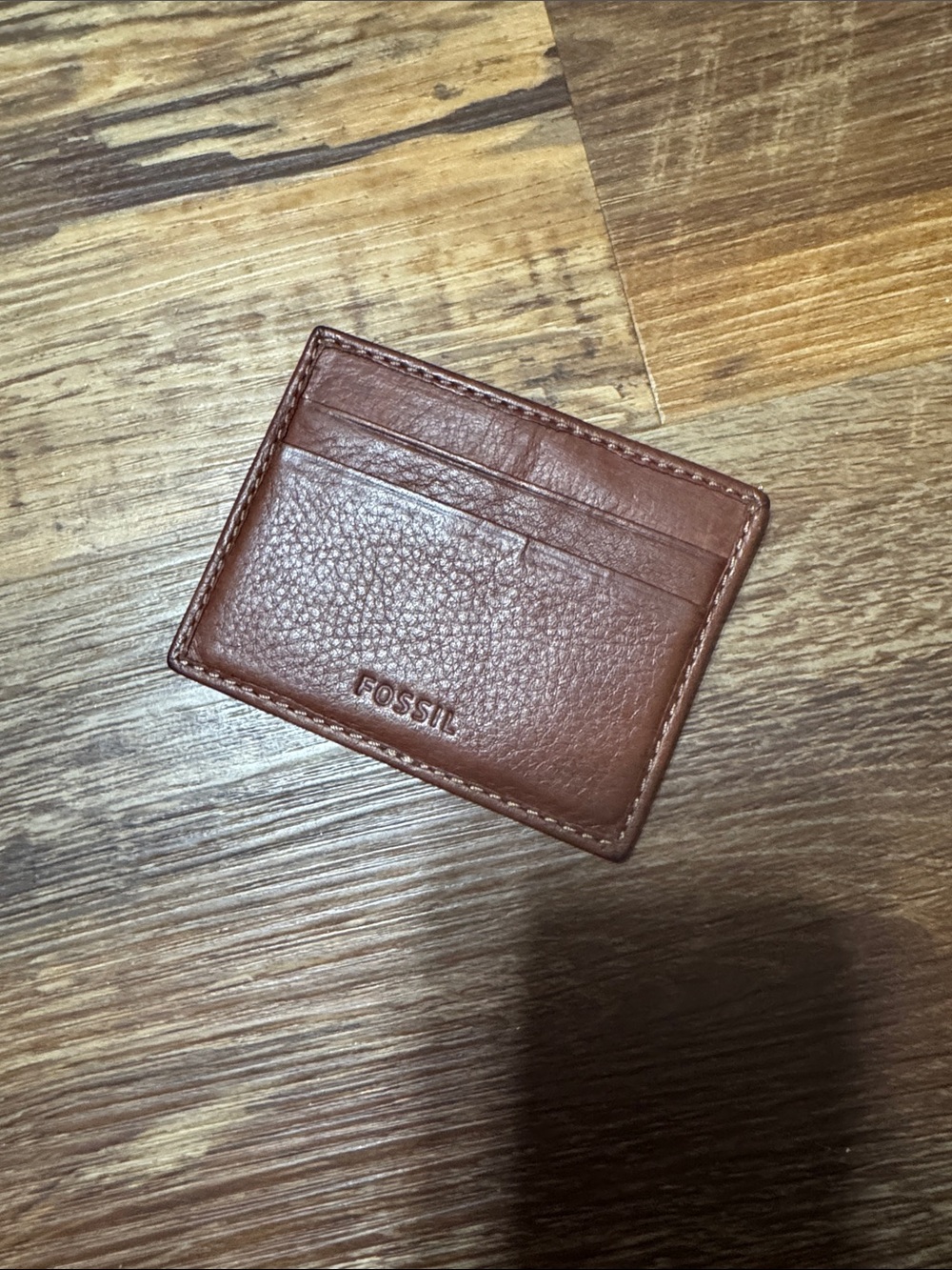 Fossil Tan Leather Slim Card Holder